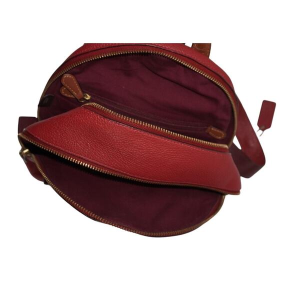 Coach 657 Carrie 23 Backpack Signature Colorblock Tan Red Apple Multi - Picture 9 of 14